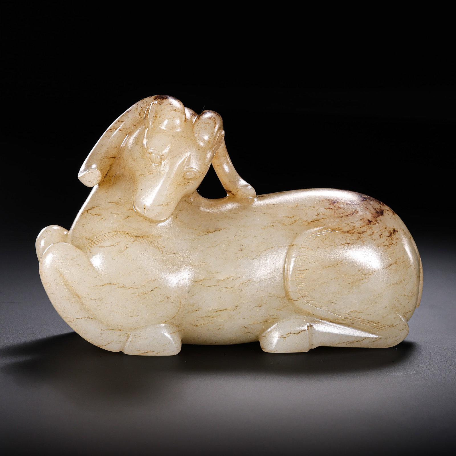 Pre-Ming Dynasty Hetian Jade Sheep Ornament (1 of 11)