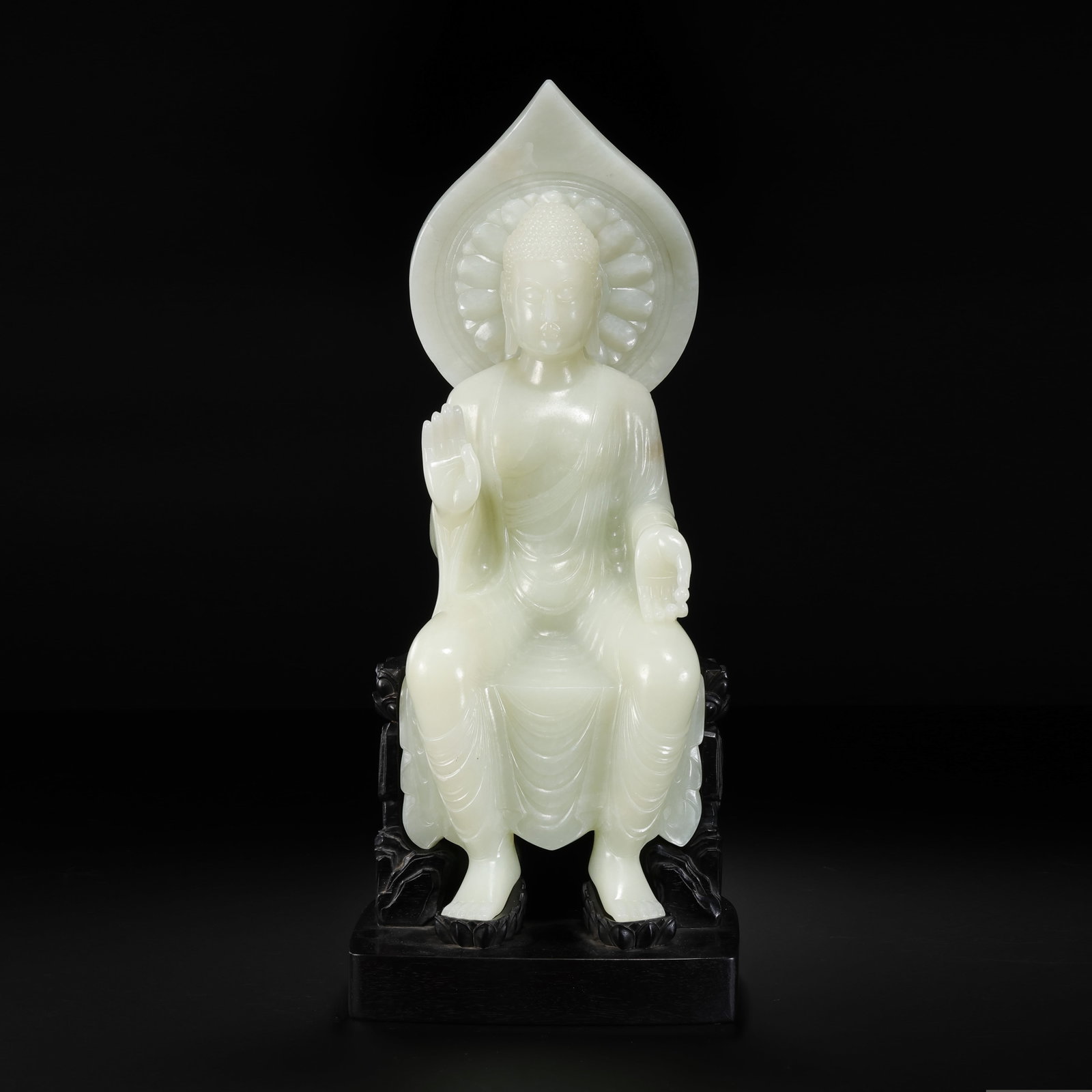 Pre-Ming Dynasty Hetian Jade Buddhist Statue (1 of 13)