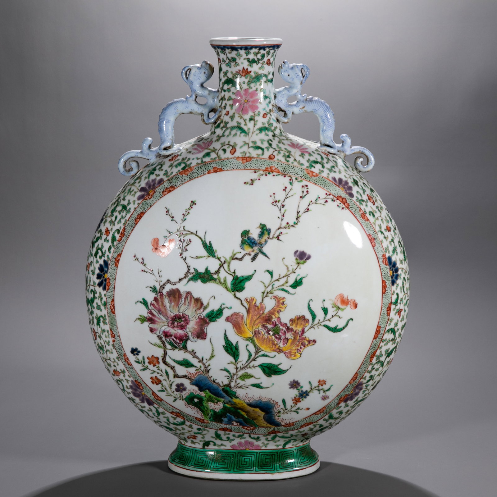 Qing Dynasty Famille Rose Floral Appreciation Vase (1 of 9)