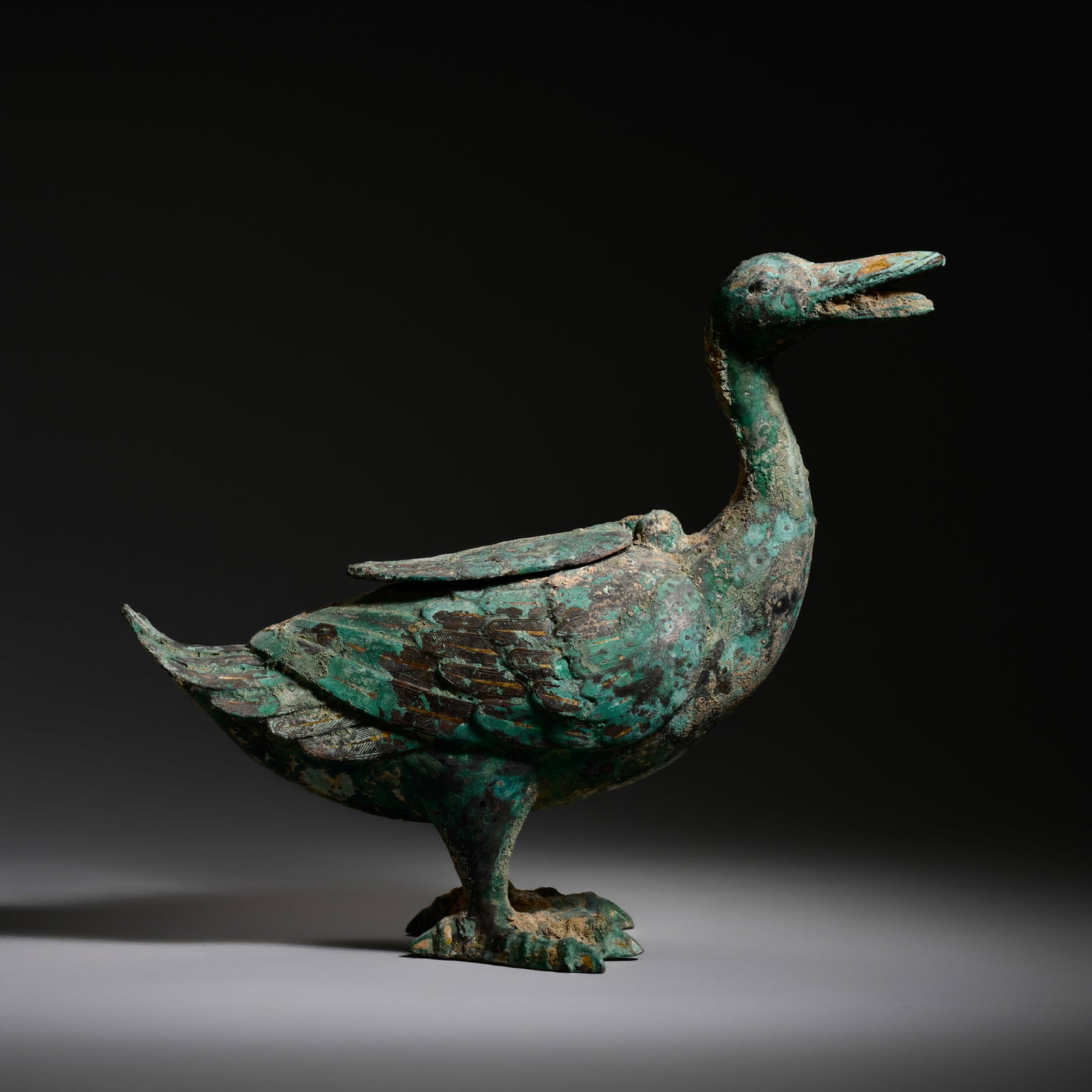 Pre-Ming Dynasty Bronze Duck Ornament (1 of 11)