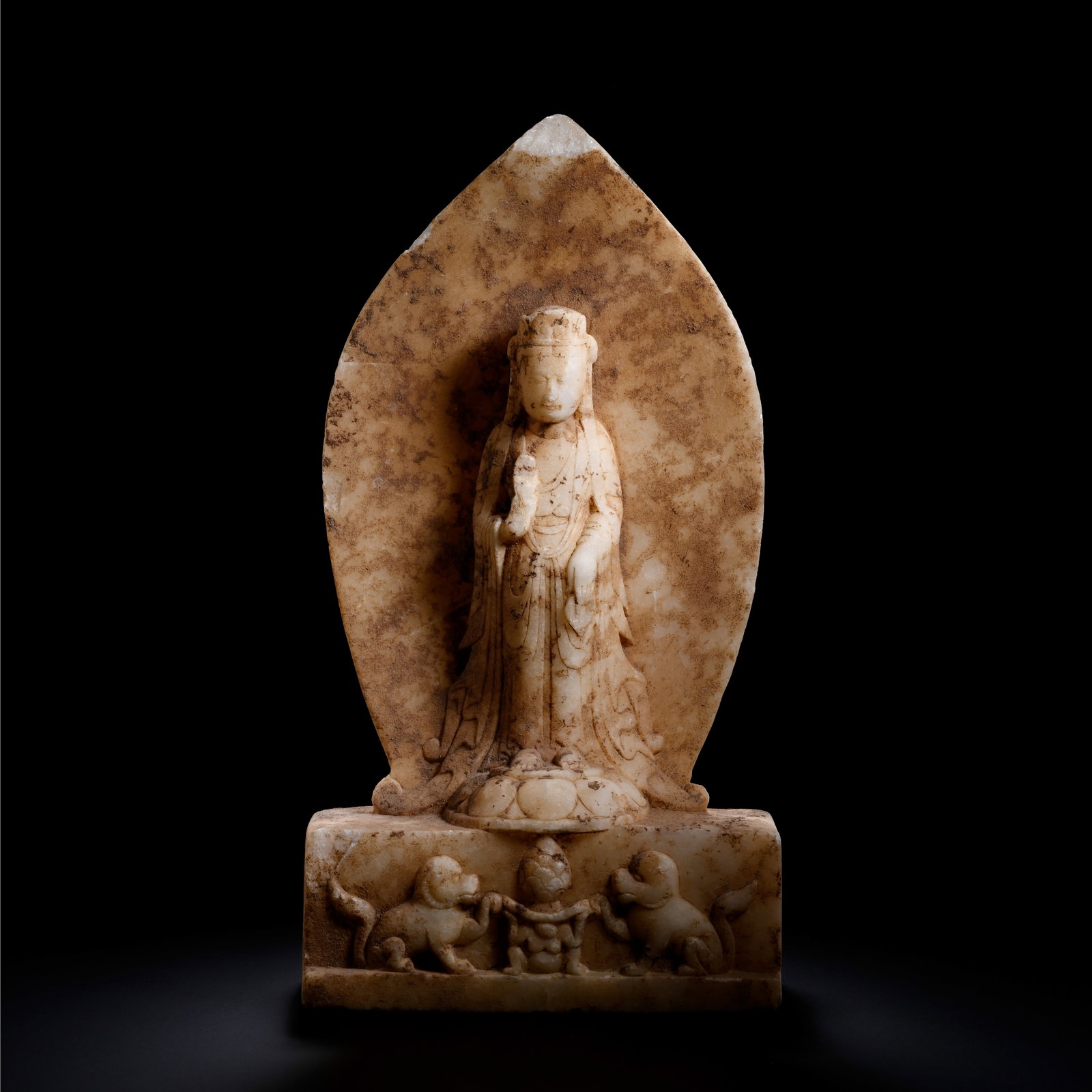 Pre-Ming Dynasty White Marble Buddhist Statue (1 of 9)