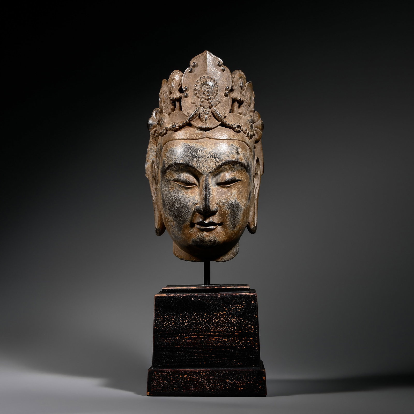 Pre-Ming Dynasty Blue Stone Buddha Head (1 of 8)