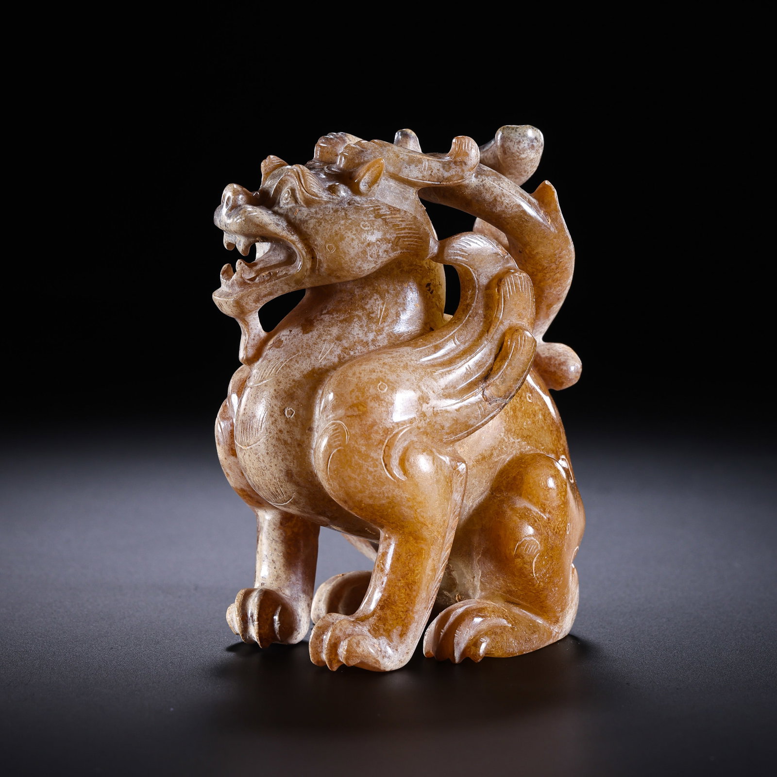 Pre-Ming Dynasty Hetian Jade Auspicious Beast Ornament (1 of 12)