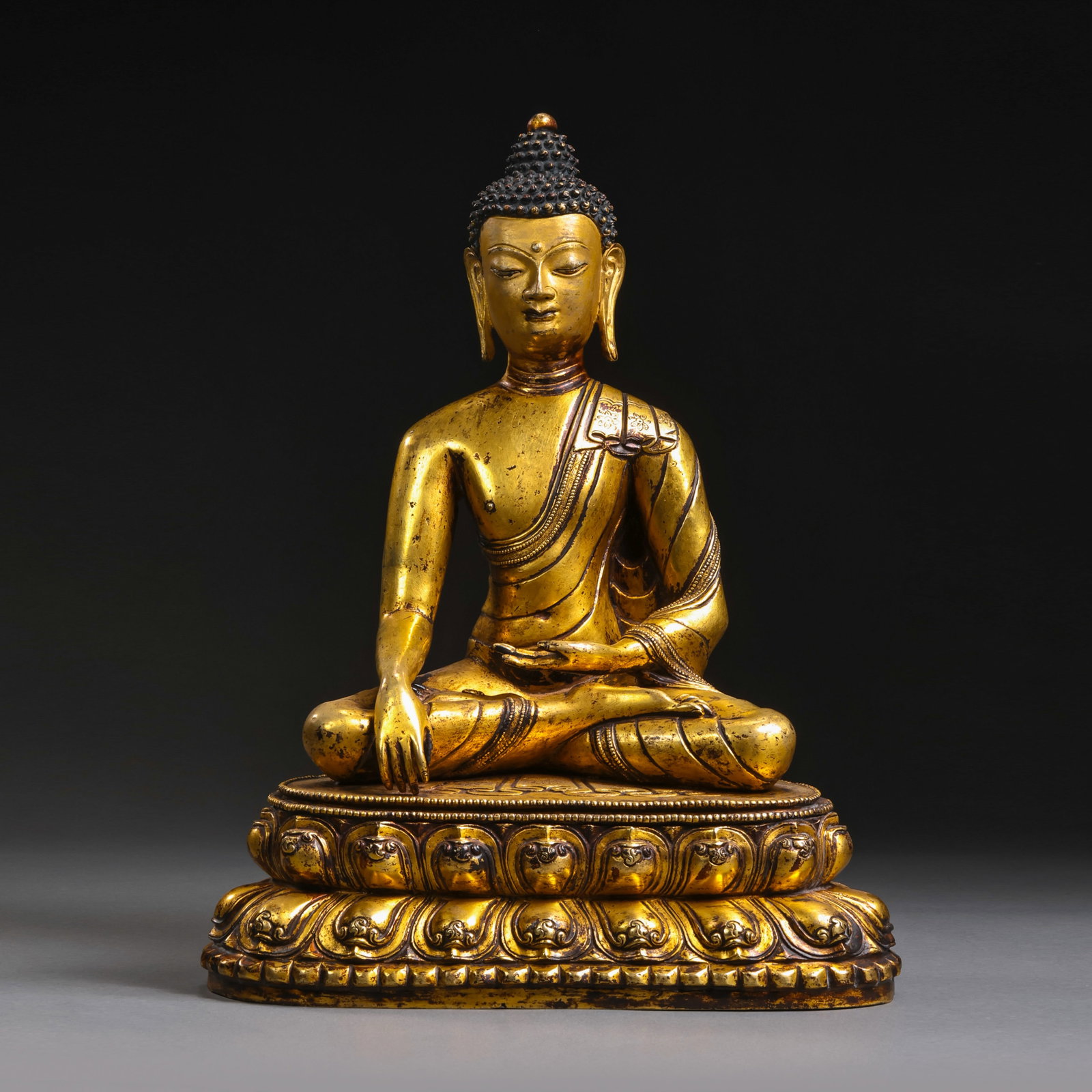 Tibetan Style Gilt-Bronze Bhaisajyaguru (Medicine Buddha) Statue (1 of 9)