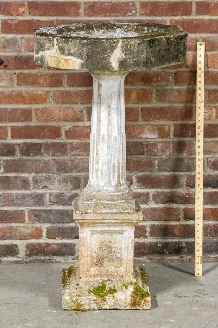 Early 20th Century Cast Stone Octagonal Birdbath on Fluted Pedestal (1 of 7)