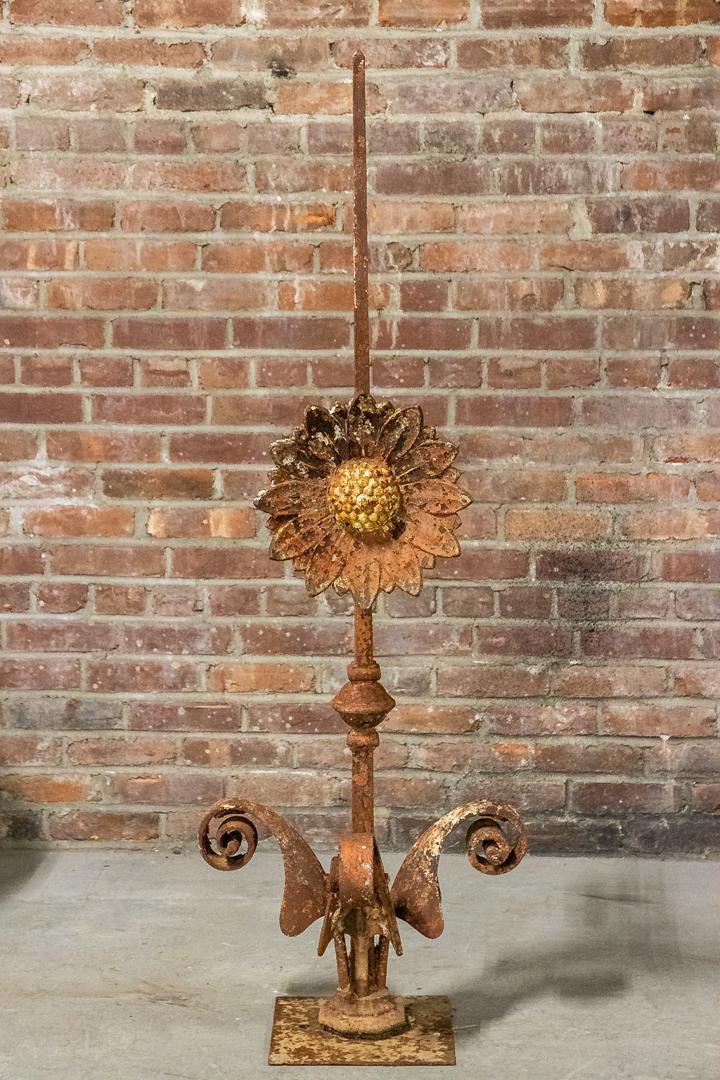 19th Century Iron Sunflower Roof Spire or Finial (1 of 8)