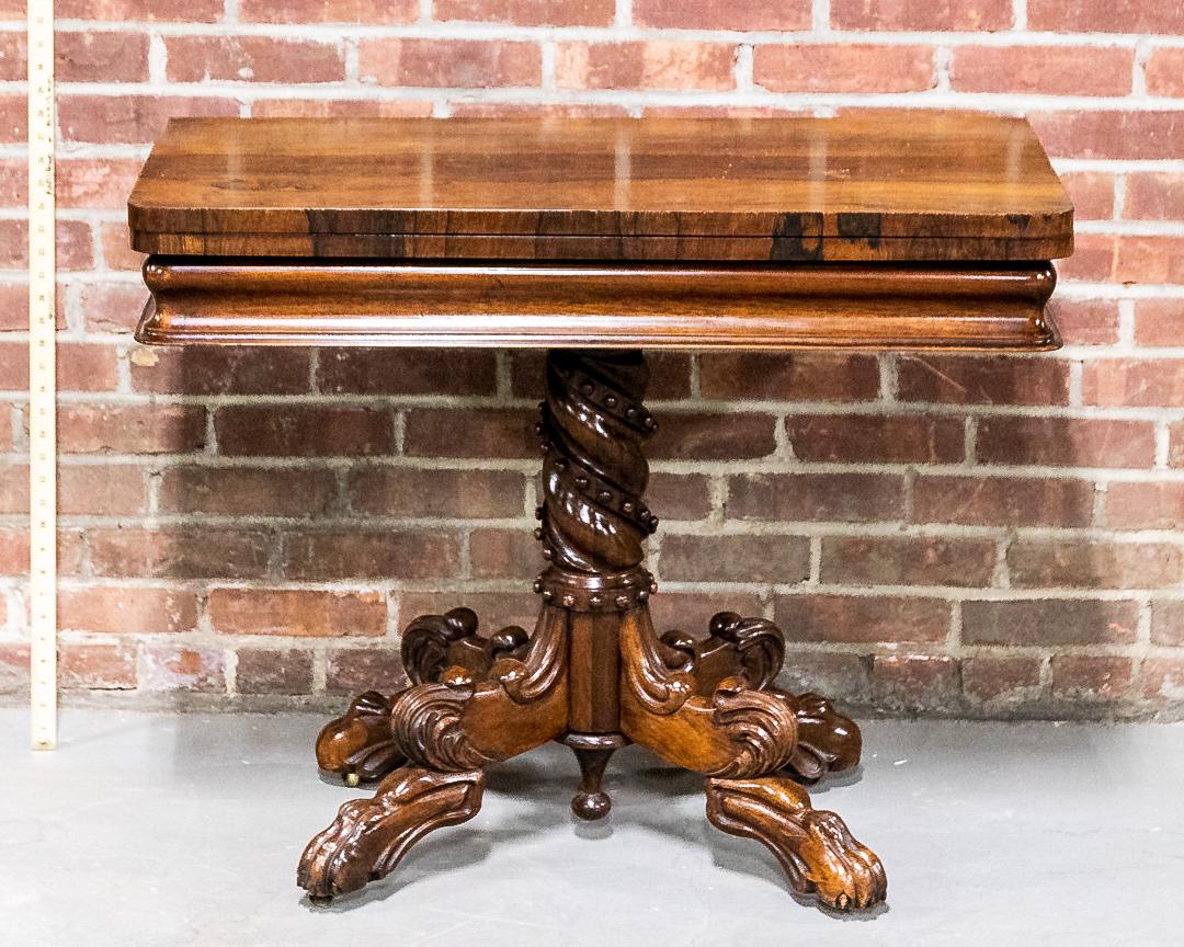 19th Century Rosewood Game Table with Green Felt Top (1 of 9)