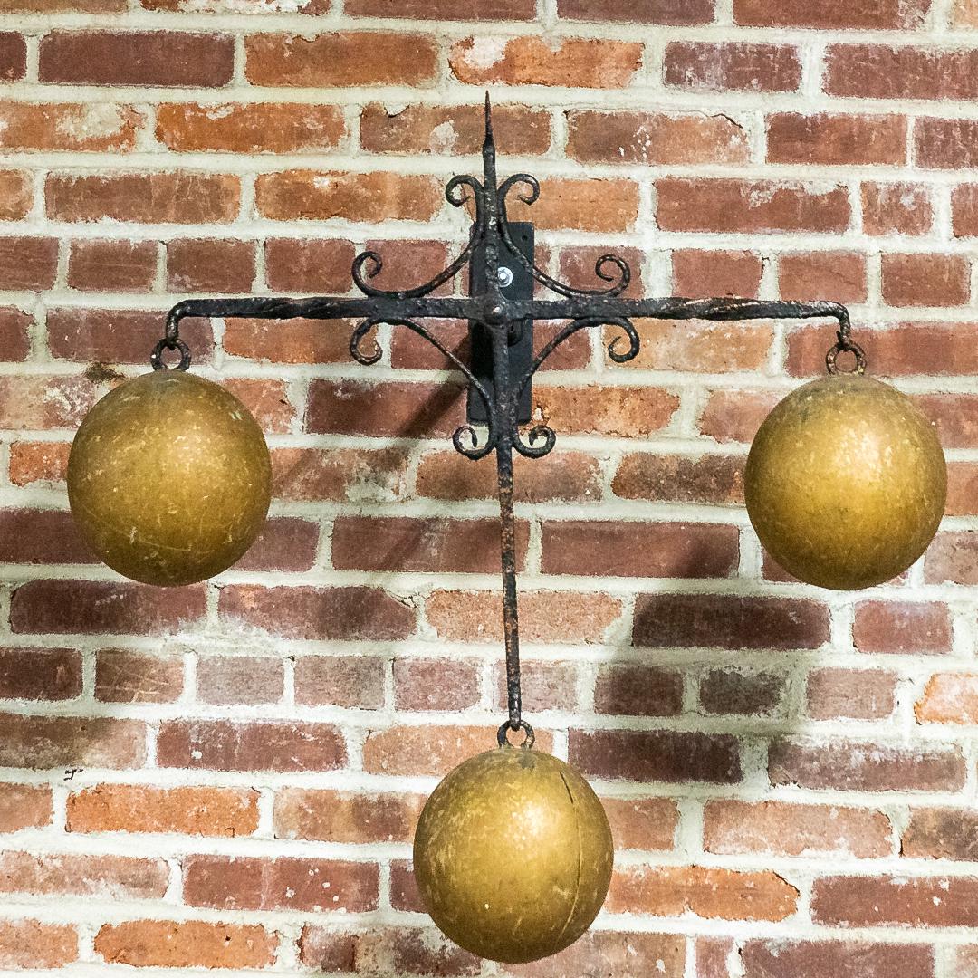 Antique Iron and Wood Ball Pawn Shop Trade Sign (1 of 8)
