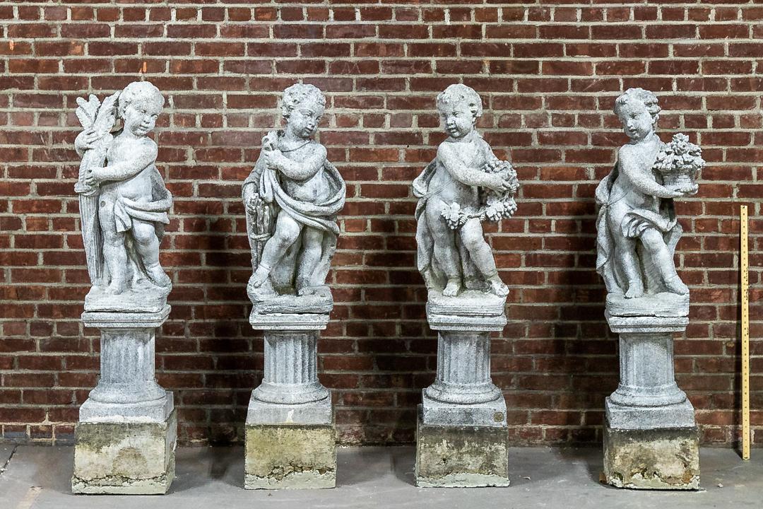 Set of Four Decorative Cast Putti Figures on Bases (1 of 19)