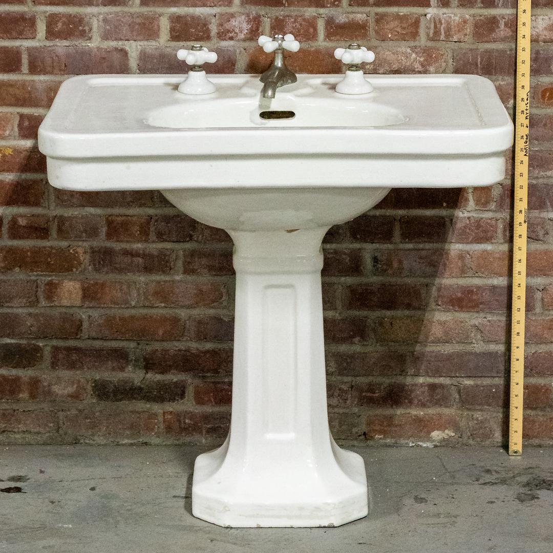 Pedestal Sink with Original Faucets (1 of 6)