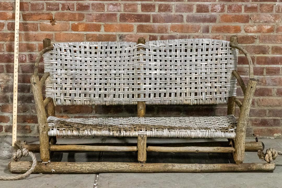 Signed Old Hickory Swing Chair with Hand Woven Cane Seat (1 of 8)