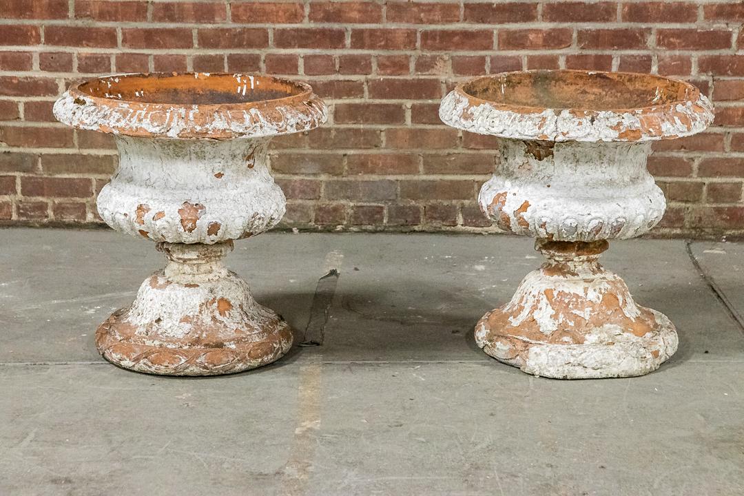 Pair of Early 20th Century French Terracotta Garden Urns (1 of 13)