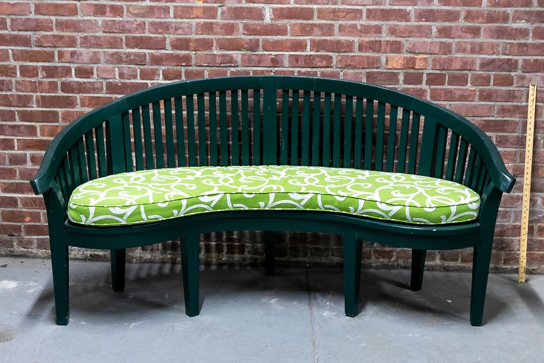 20th Century English Curved Garden Banana Shaped Bench (1 of 5)