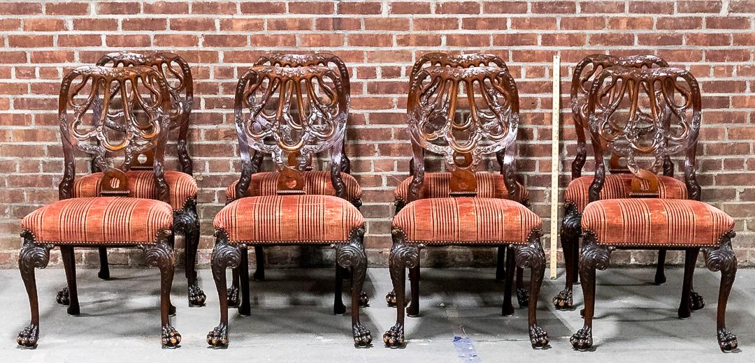 Set of Eight Mahogany Side Chairs with Scallop Shell Seat Backs (1 of 10)