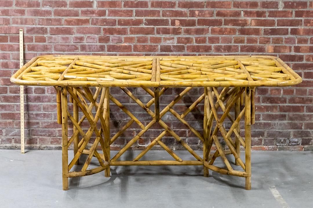 Large Mid-20th Century Bamboo Table (1 of 5)