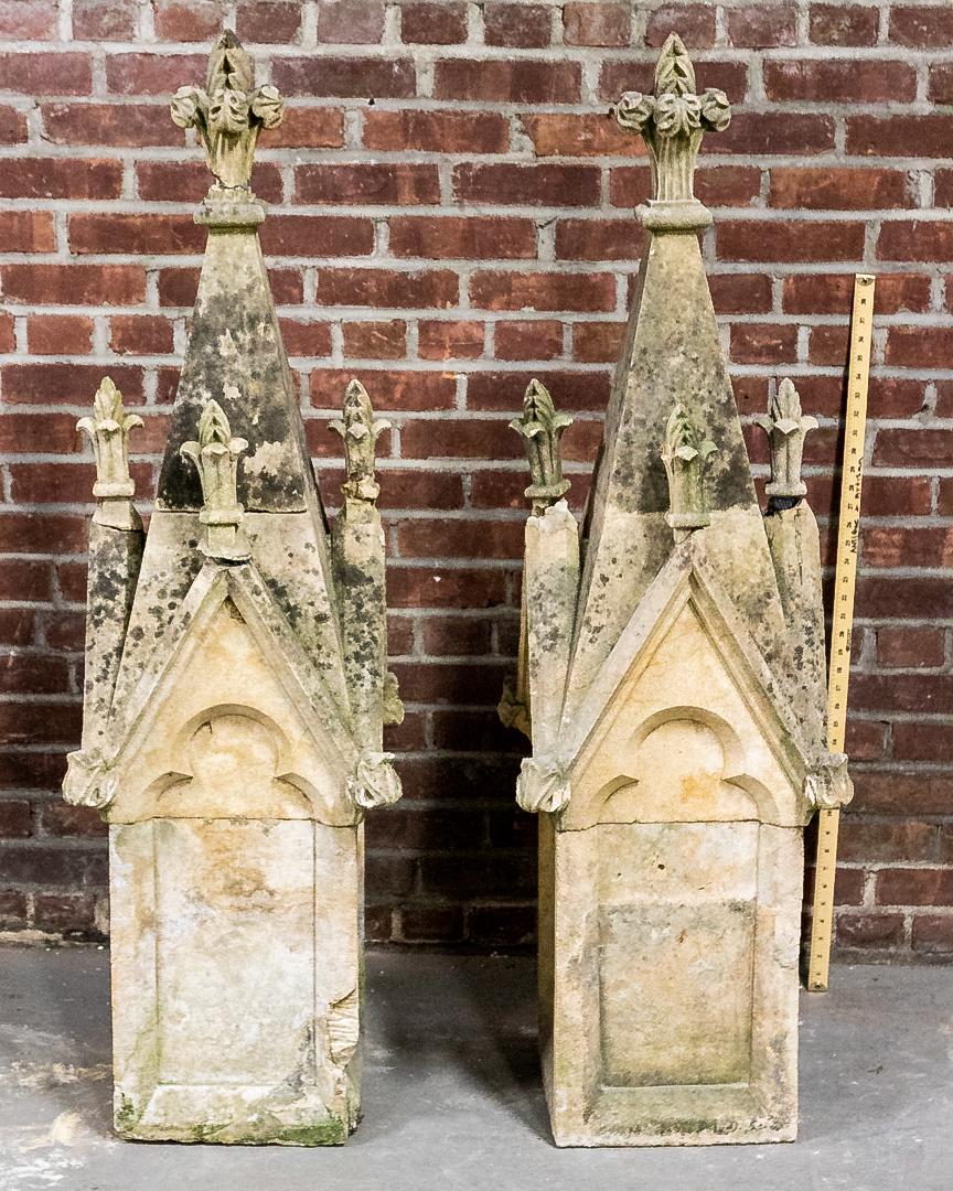 Pair of Gothic Style Limestone Finials (1 of 9)