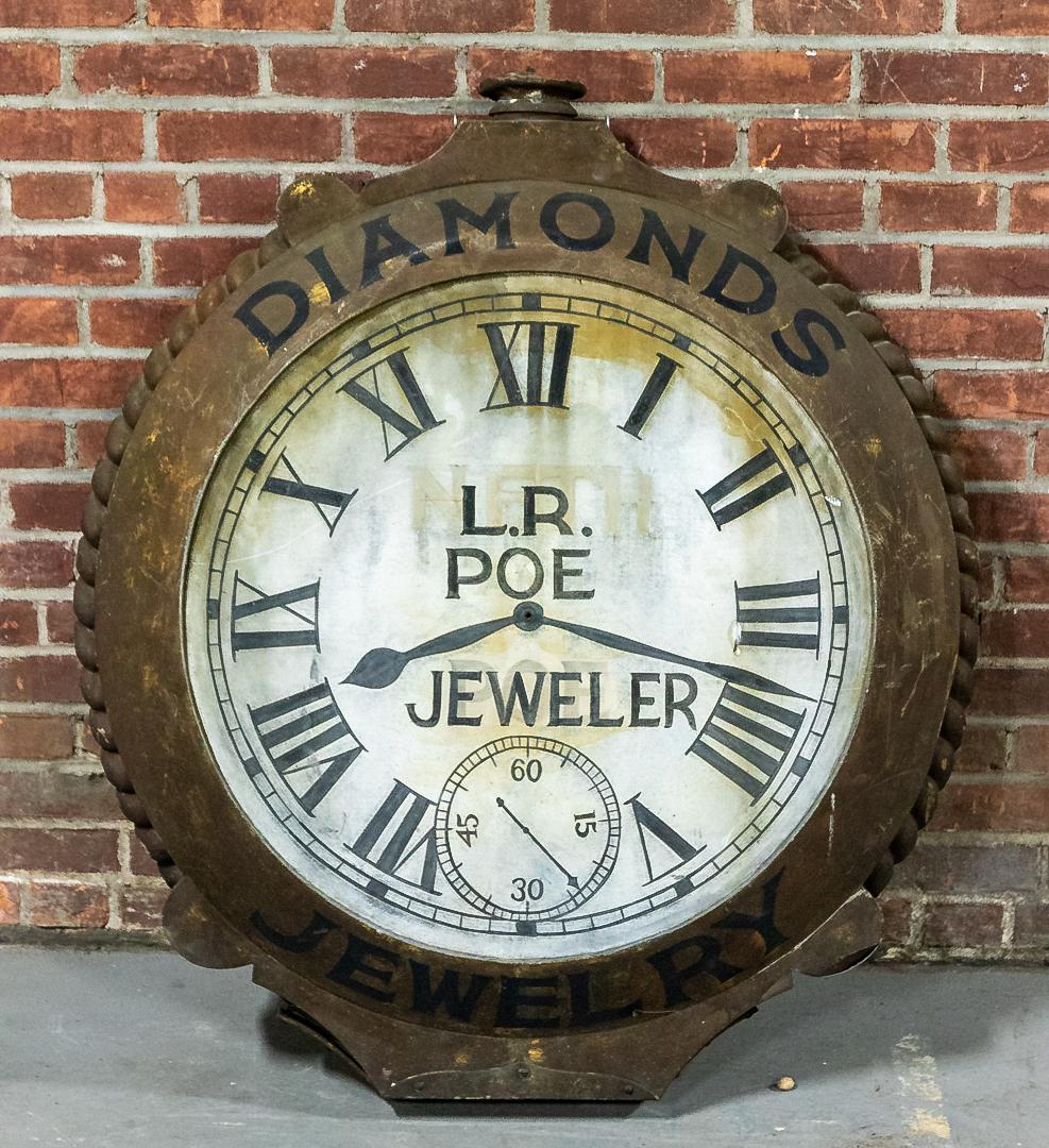 Antique 19th Century Advertisement Clock for L.R. Poe Jewelers (1 of 8)