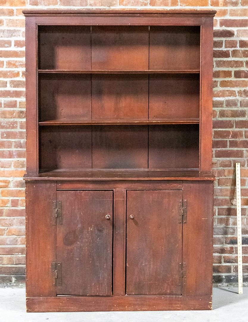 Early 18th Century American Step Back Hutch Cabinet in Original Paint (1 of 6)