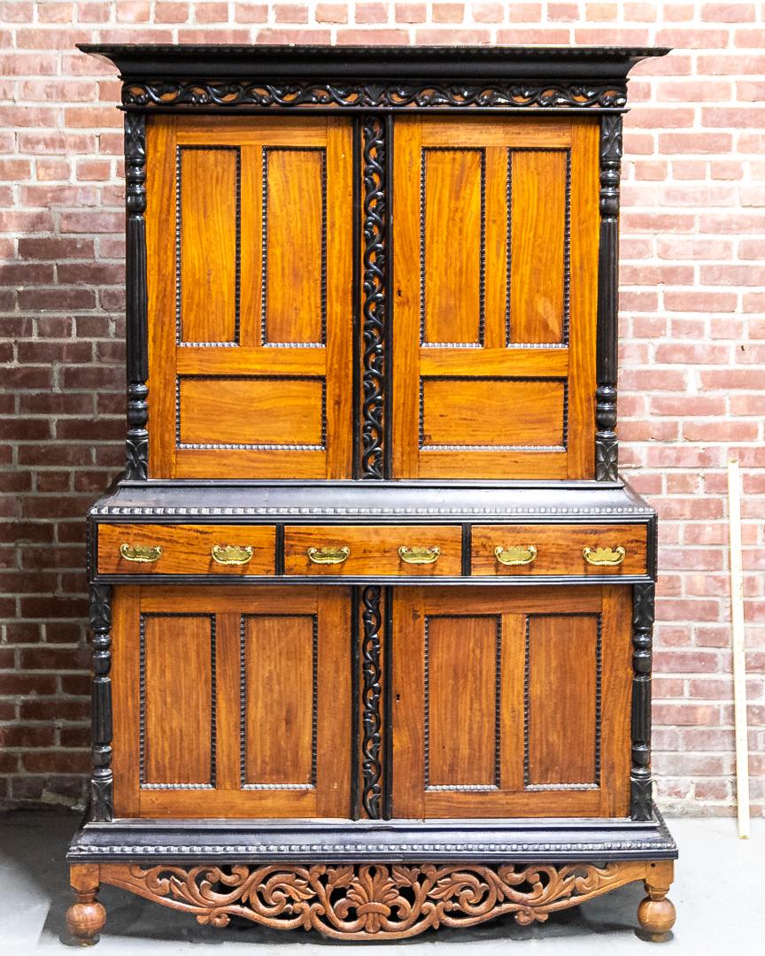 19th Century Anglo-Indian Jackwood and Ebony Cabinet (1 of 7)