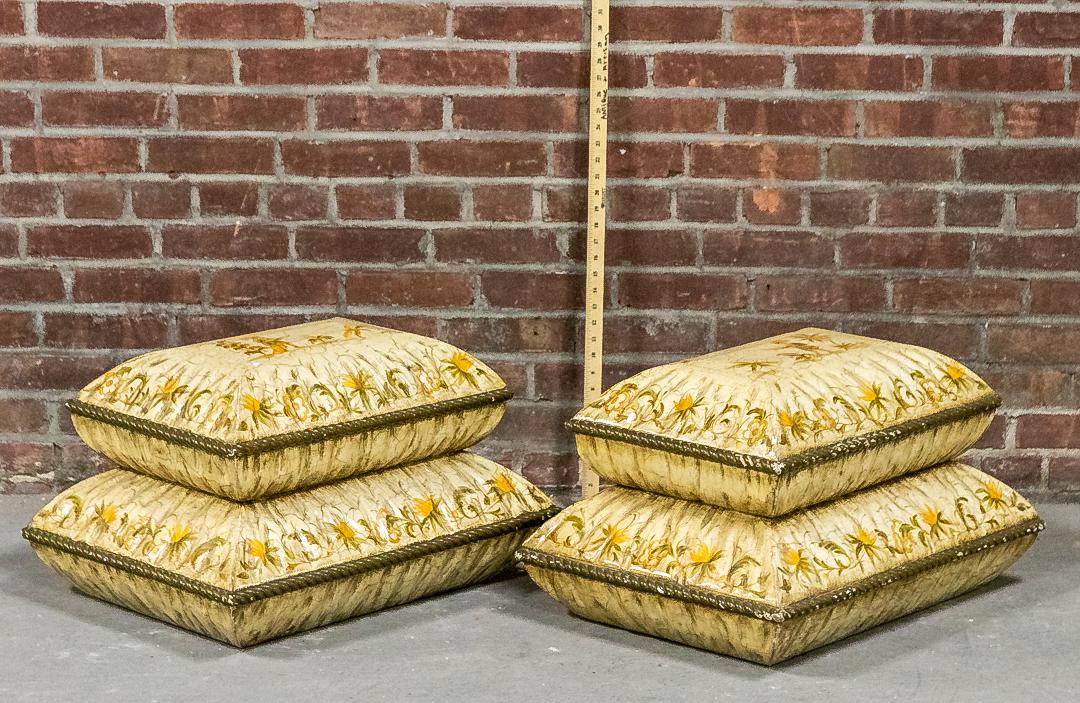 Pair of Painted Composition Two Tier Faux Puff Pillows (1 of 8)