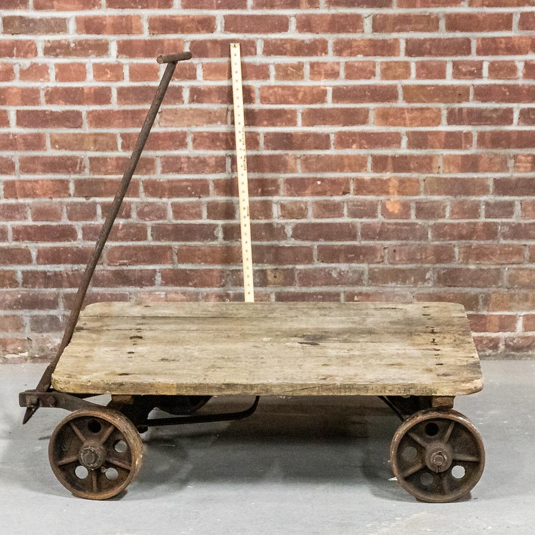 Industrial Wood Cart on Cast Iron Wheels by Howe (1 of 8)