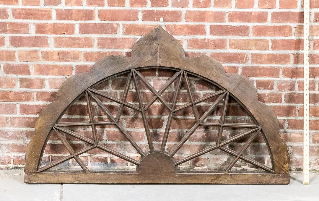 Architectural Stained Wood Demilune Shaped Fanlight (1 of 6)