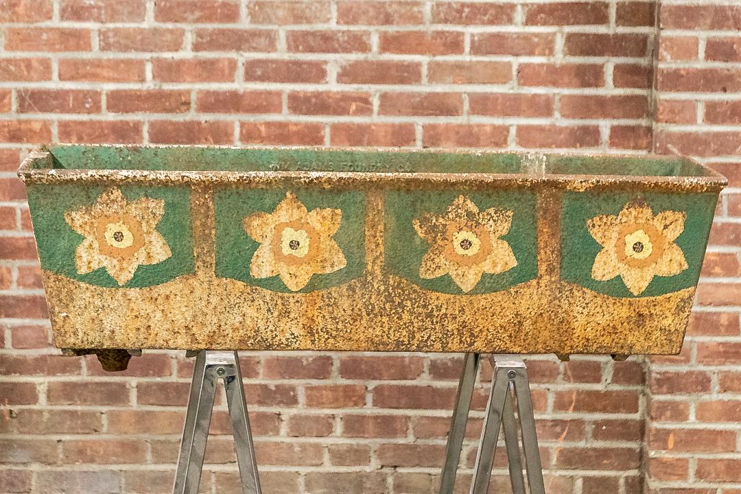 American Painted Iron Trough with Floral Stencil Work (1 of 7)