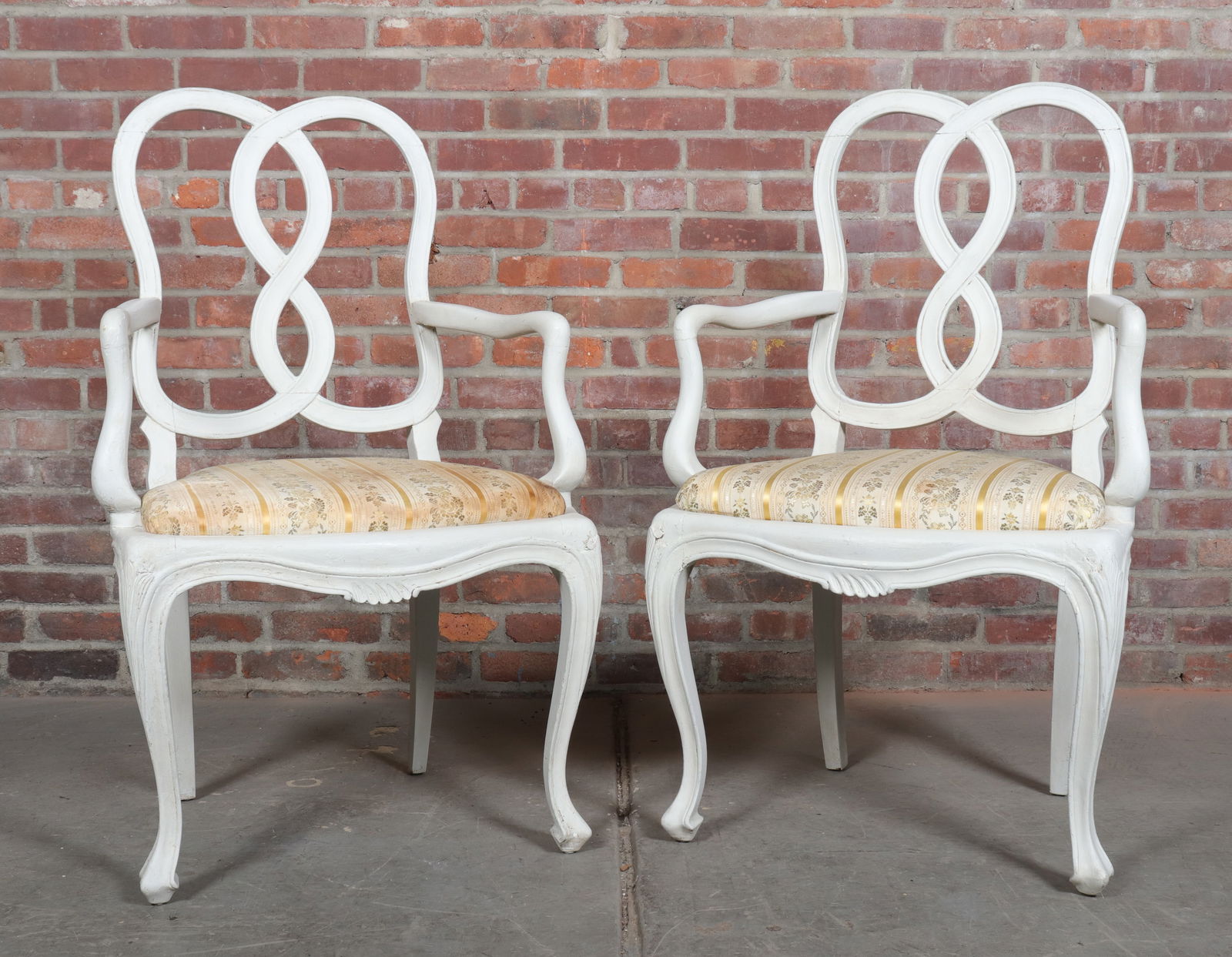 Pair of White Painted Swedish Armchairs (1 of 10)