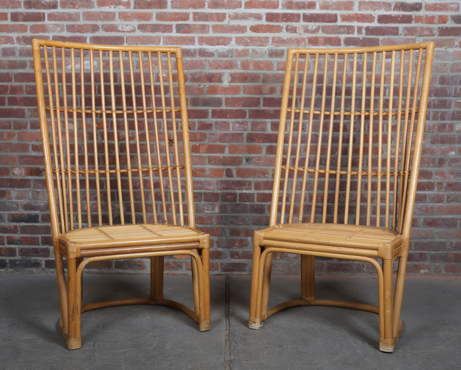Pair of High Back Rattan Accent Chairs (1 of 11)