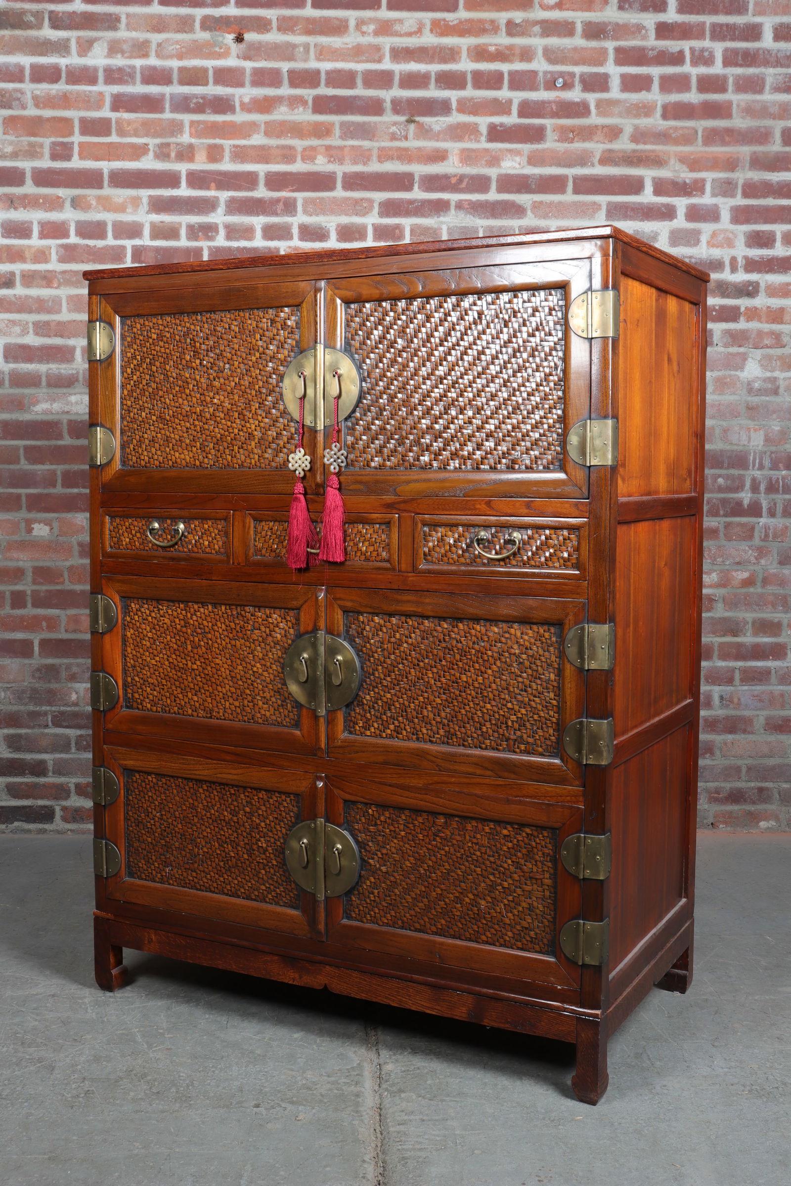 Korean Teak and Wicker Chest (2 of 2, 42" W) (1 of 16)