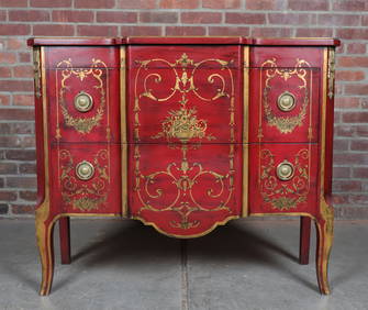 Contemporary John Widdicomb Painted Chest of Drawers with Brass Accents (1 of 12)