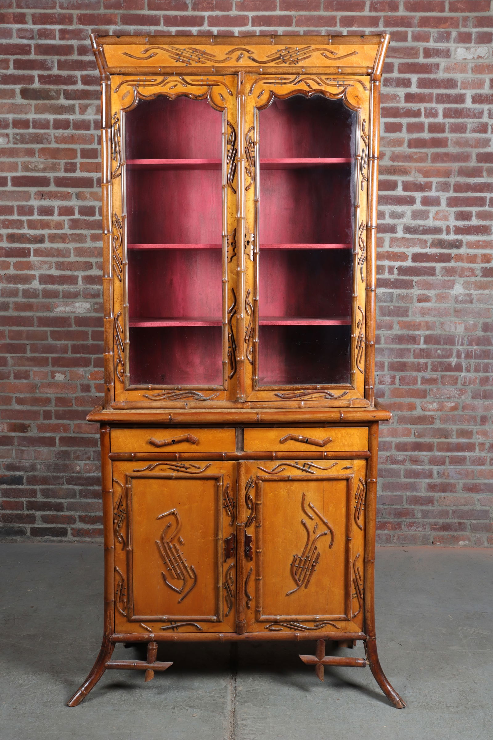 Bamboo Aesthetic Period Glass Front Cabinet (1 of 19)