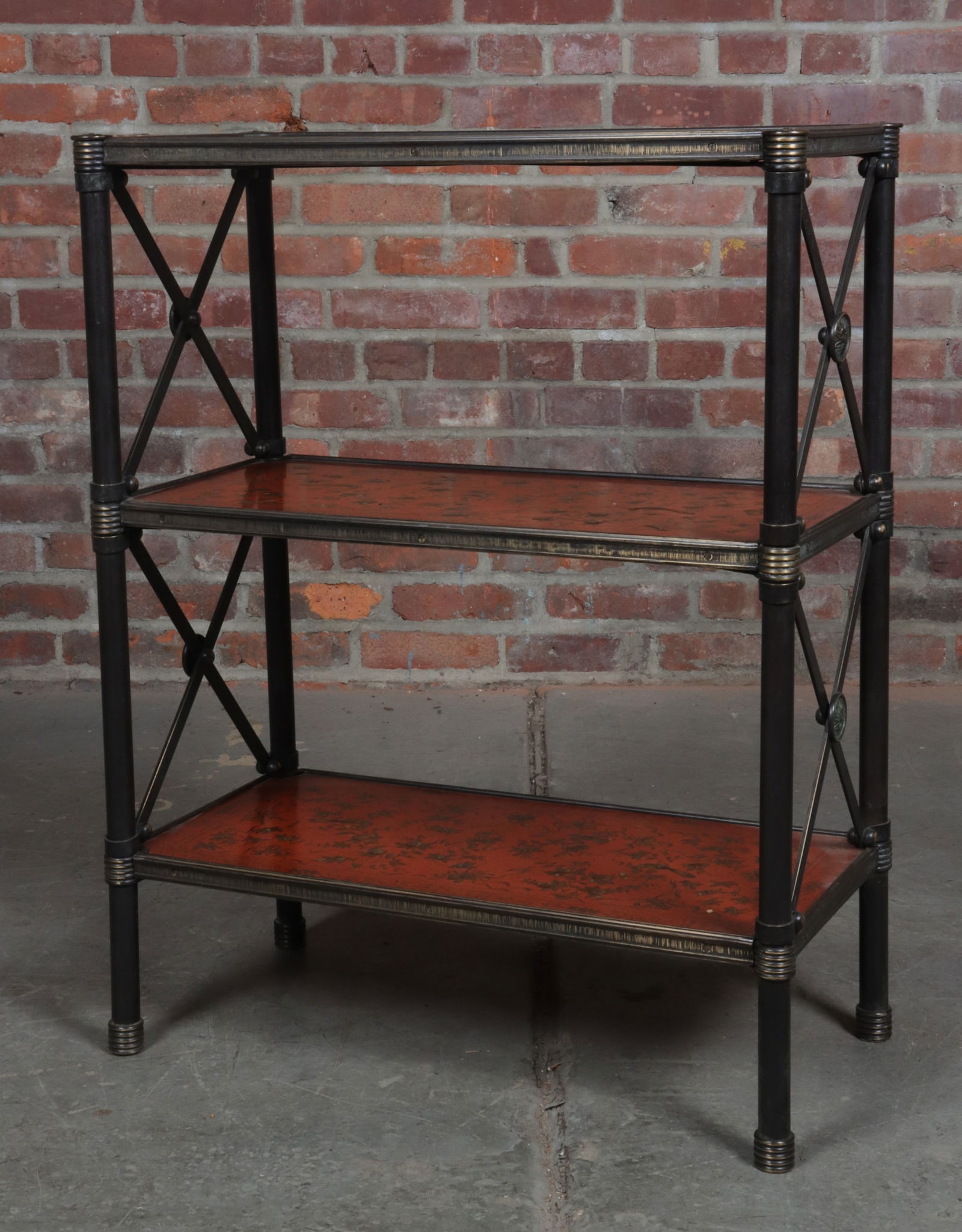 Regency Style Bronze Three Tiered Decorated Etagere (1 of 12)