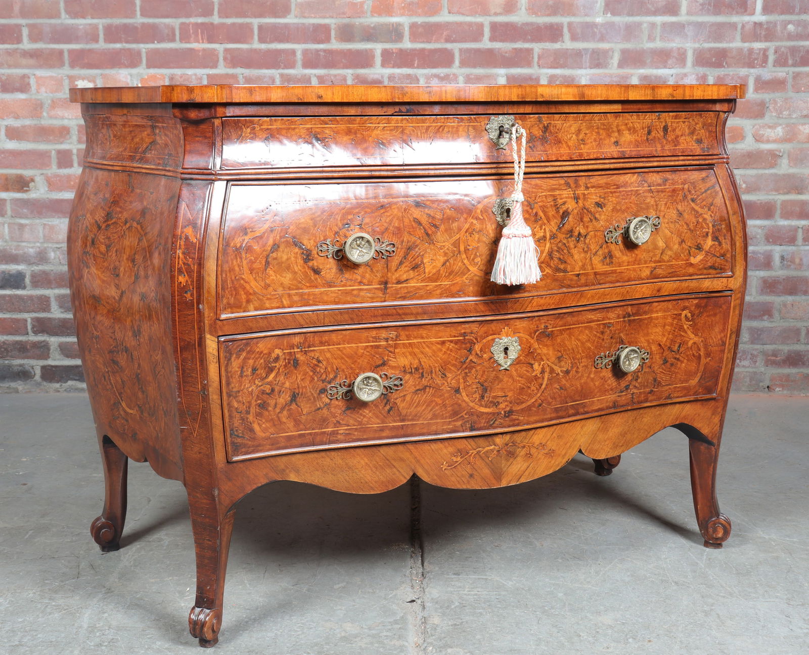 19th Century Burlwood and Marquetry Bombay Chest (1 of 18)