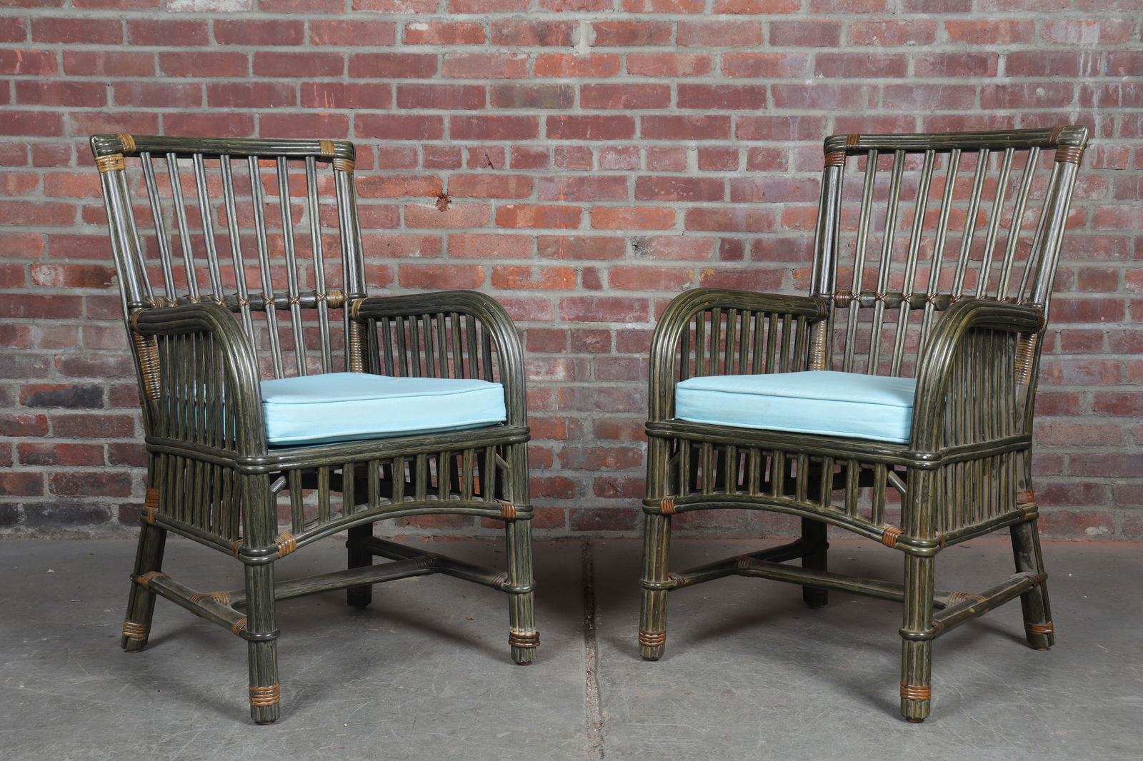 Pair of All Weather Resin Wicker Chairs by Bielecky Brothers Co. (1 of 19)