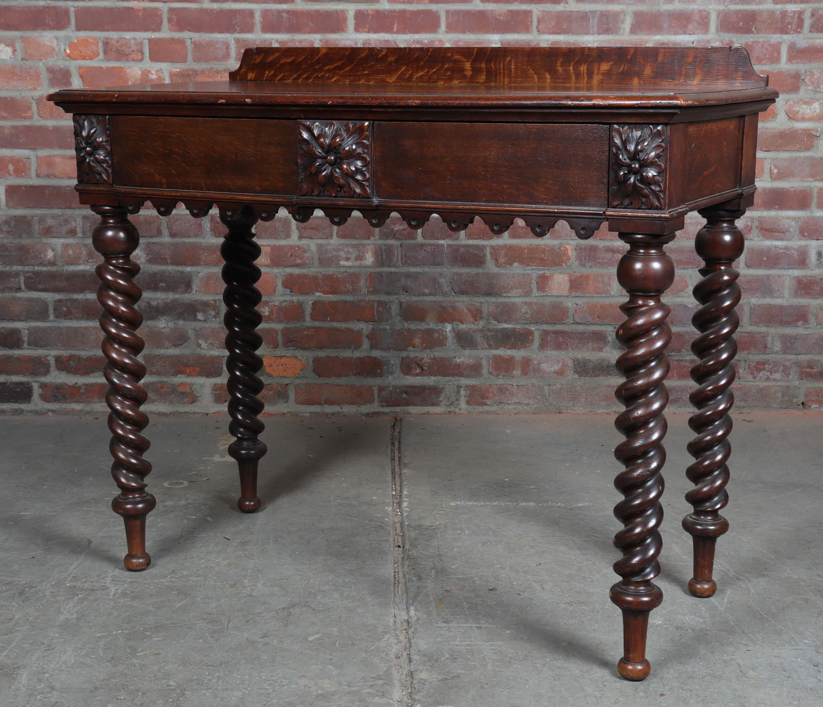 English Jacobean Style Turn Carved Oak Server (1 of 16)
