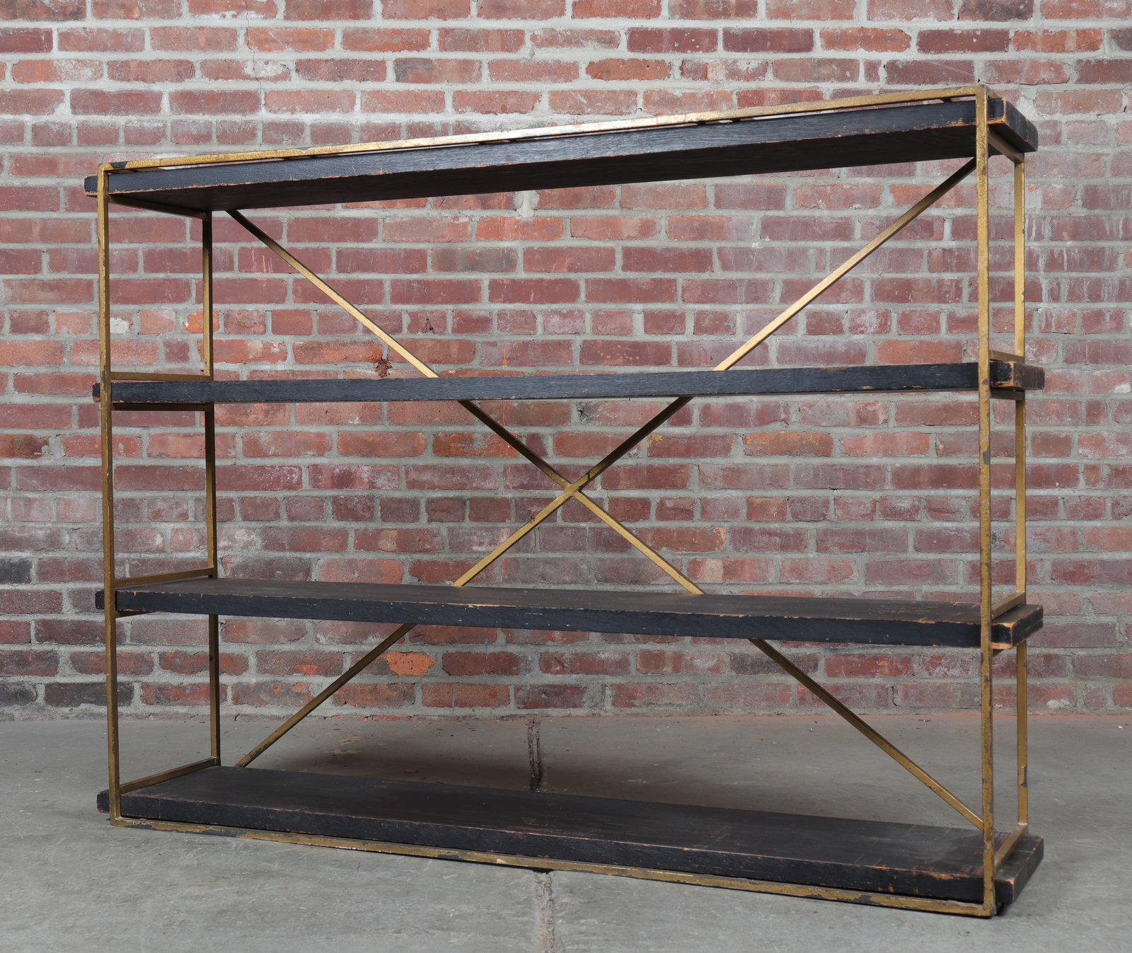 Modern Salvaged Wood Crossbar Metal Bookcase (1 of 7)