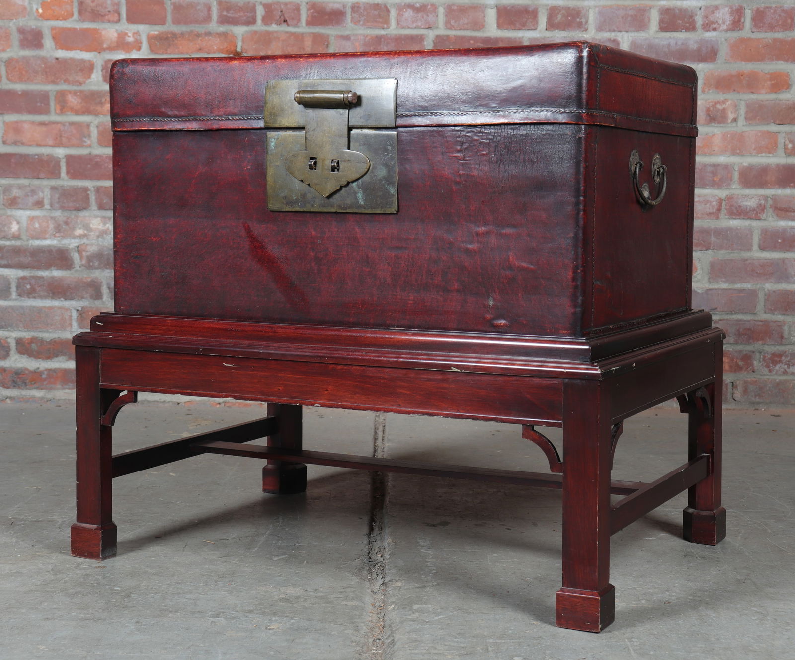 Chinese Red Lacquered Trunk on Stand (1 of 16)