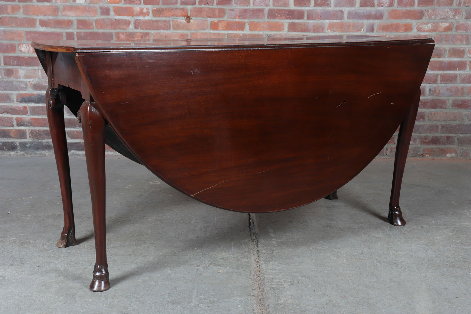 18th Century English Georgian Walnut Hoof Foot Drop Leaf Table (1 of 12)
