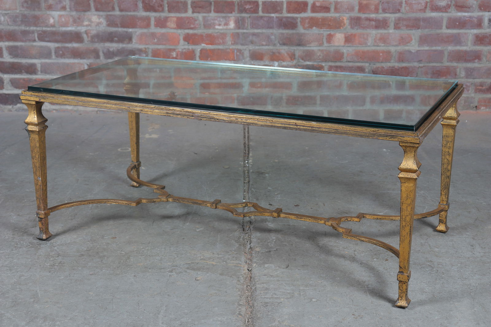 Gilded Iron and Glass Cocktail Table by Maison Ramsay (1 of 11)
