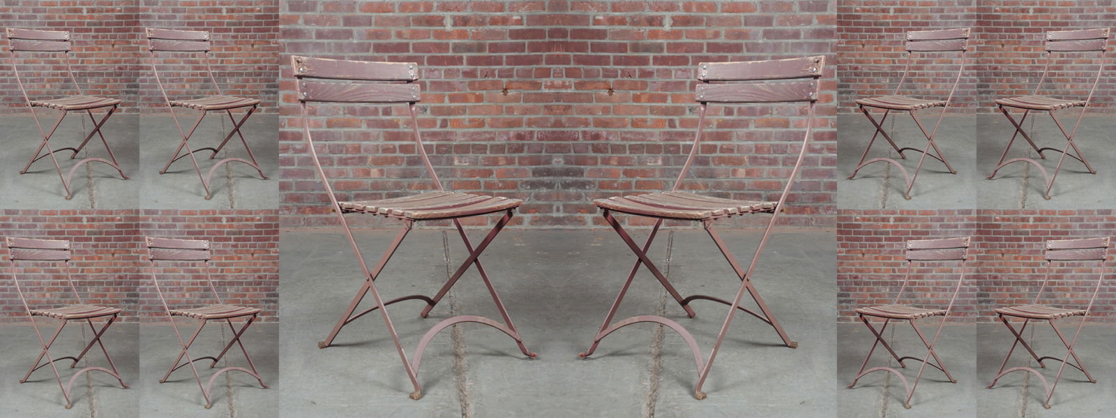 Set of Ten Folding French Bistro Chairs (1 of 8)
