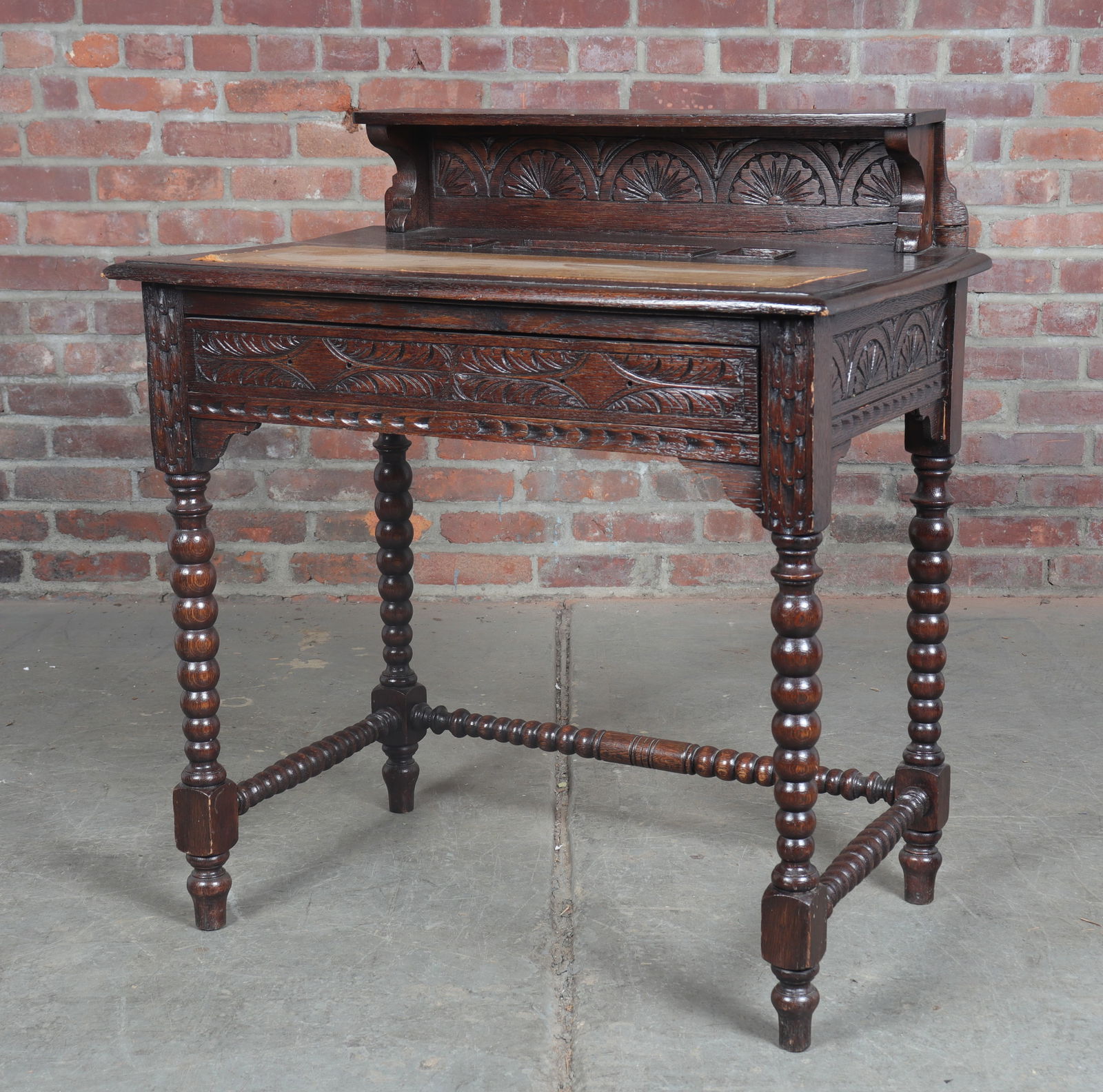 19th Century Oak Jacobean Style Writing Desk (1 of 13)