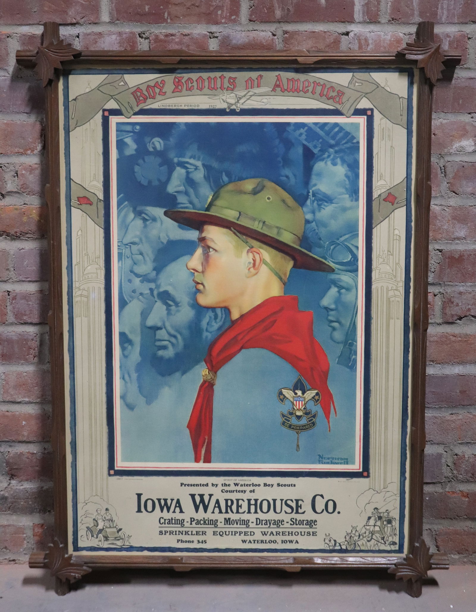 1927 Boy Scouts of America Poster, Normal Rockwell, Charles Lindbergh (1 of 5)