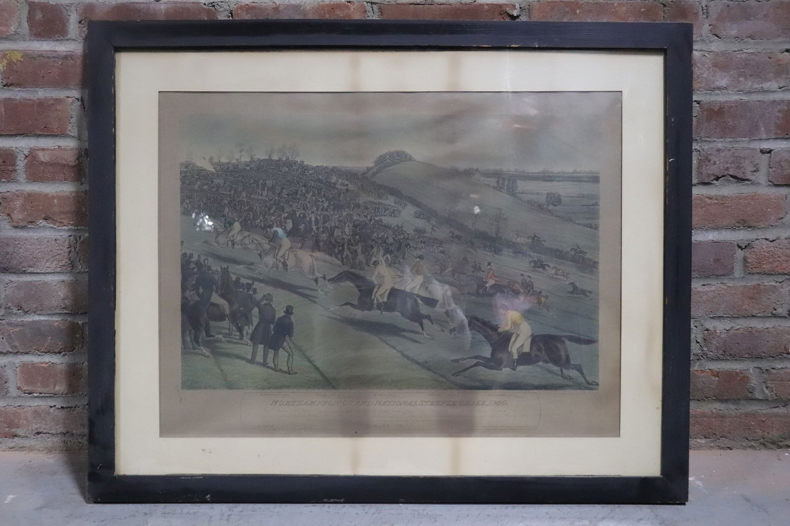 Charles Hunt (British, 1829-1900): Charles Hunt (British, 1829-1900), "Coming In", 1841, colored aquatint of the Northampton Grand National Steeplechase, published by I.W. Laird, London, sight 19 in. x 26 in., matted and framed.