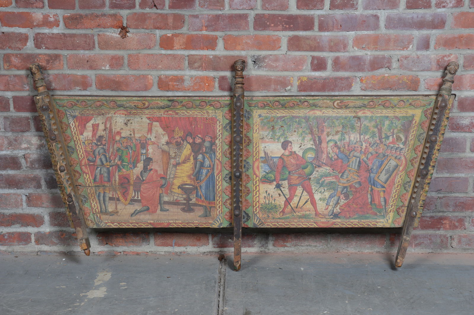 Painted Sicilian Donkey Cart Fragment with Scenes from "Orlando" et al. (1 of 9)