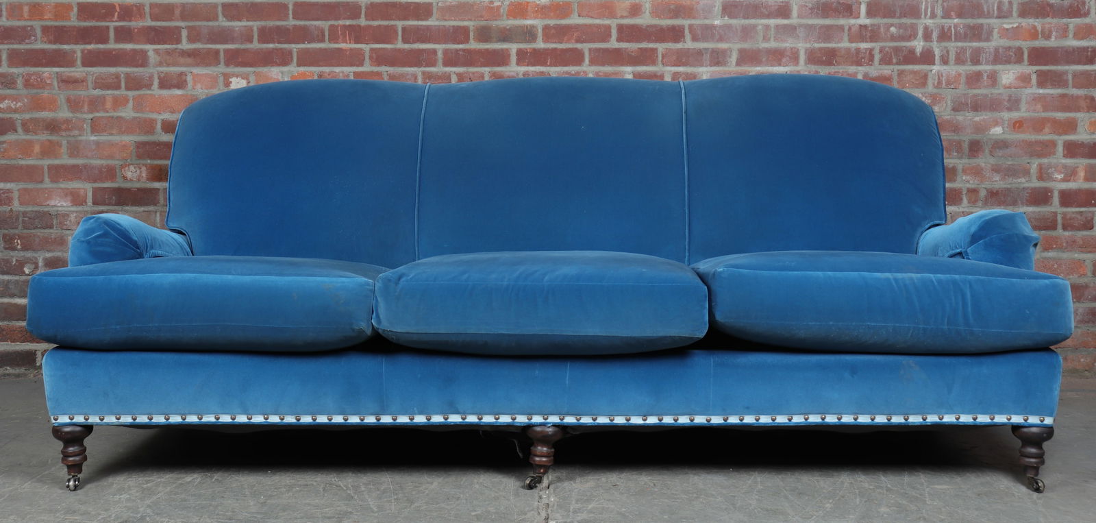 Blue Slub-Velvet Sofa from Lee Industries (1 of 9)