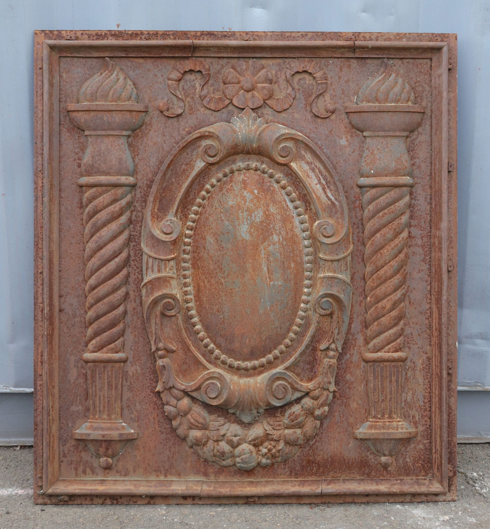 Cast Iron Shield and Torch Architectural Remnant (1 of 8)