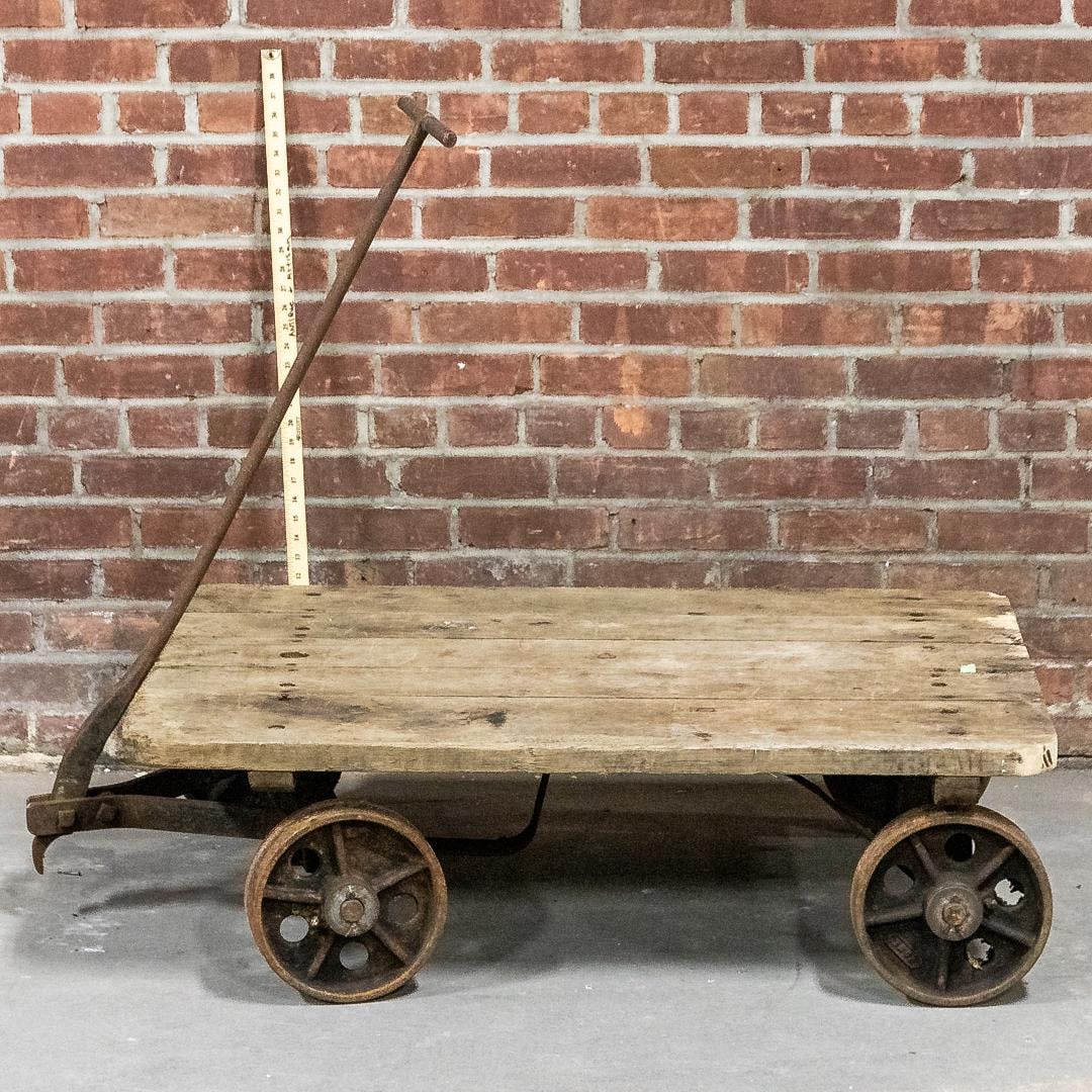 Industrial Wood Cart on Cast Iron Wheels by Howe (1 of 3) (1 of 4)