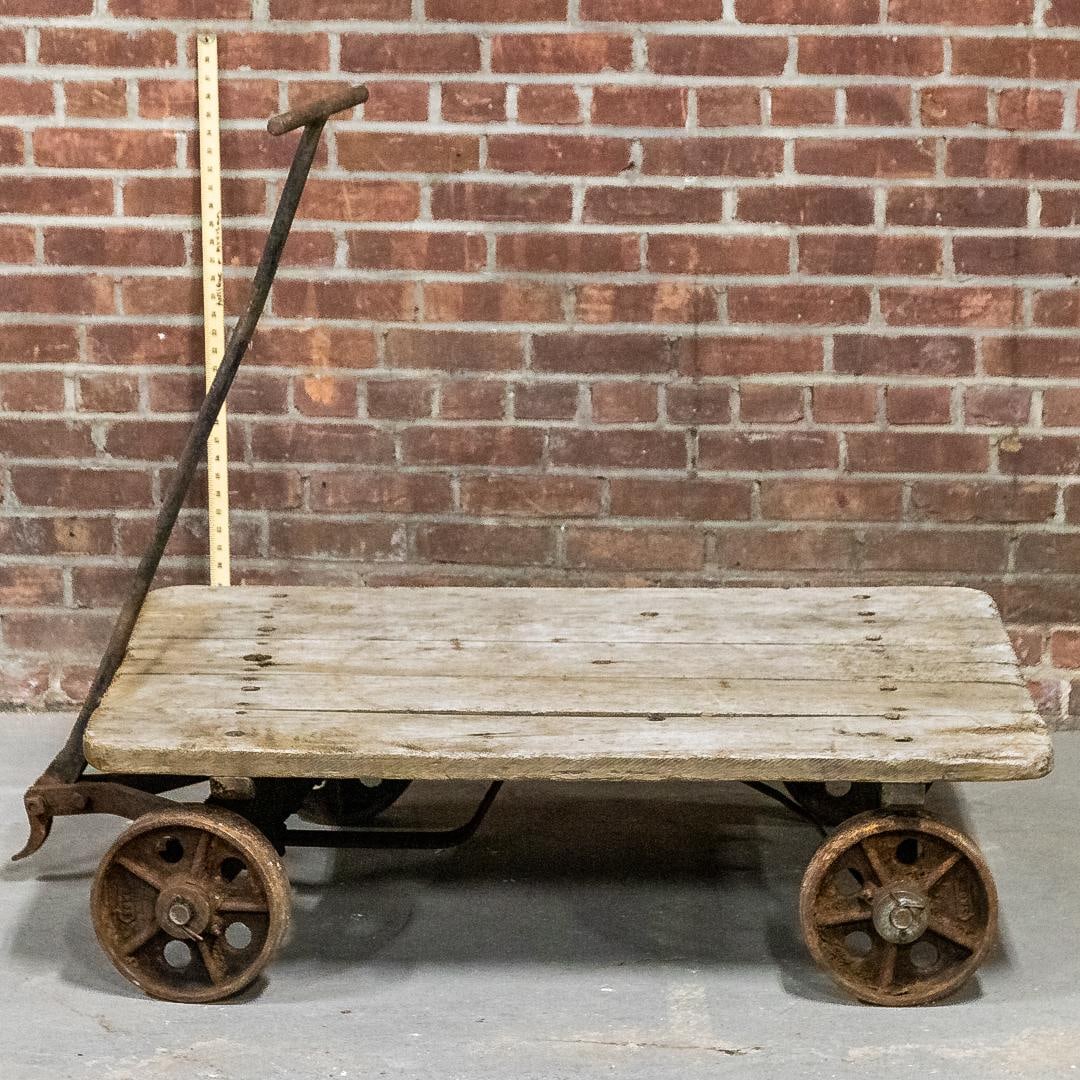 Industrial Wood Cart on Cast Iron Wheels by Howe (3 of 3) (1 of 5)