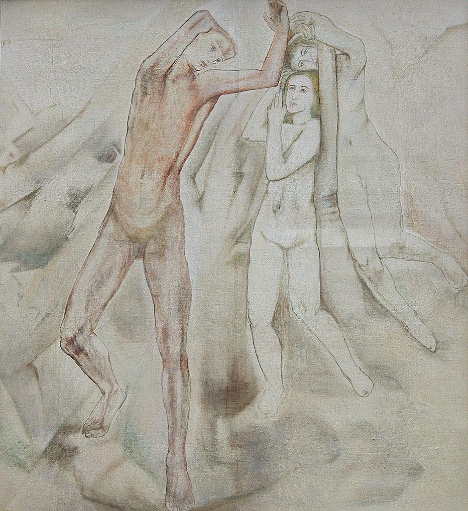 ANTON VELIM* (Vienna 1892 - 1954 Vienna): ANTON VELIM* (Vienna 1892 - 1954 Vienna) And he came around 1920 oil/canvas, 206 x 190 cm exhibited in the Vienna Secession 1923 depicted in catalog Anton Velim 1892 - 1954, Vienna 2006, p. 21